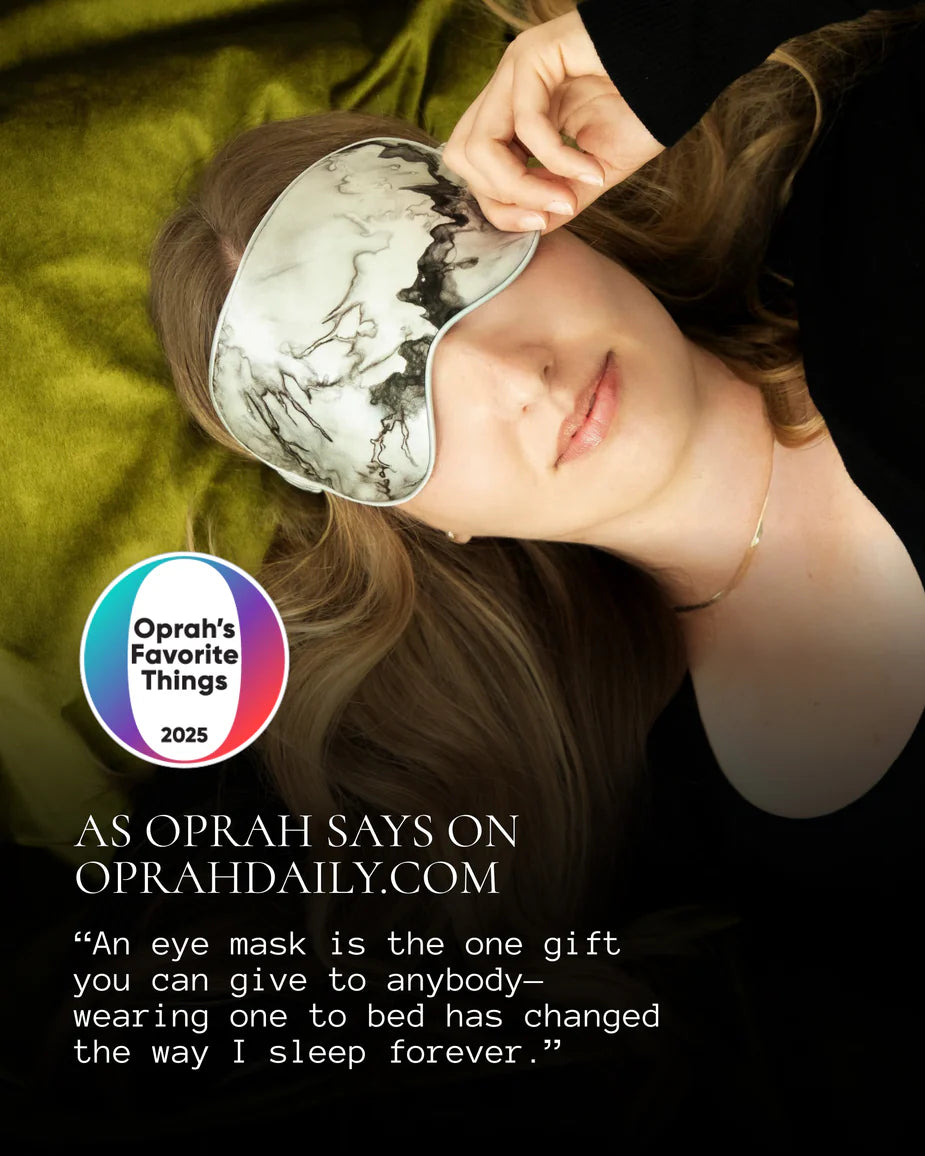Silk & Willow 100% Pure Mulberry Silk Sleep Eye Mask & Hair Scrunchie Gift Set (Woodgrain)