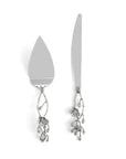 White Orchid Wedding Cake Knife & Server Set