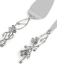 White Orchid Wedding Cake Knife & Server Set